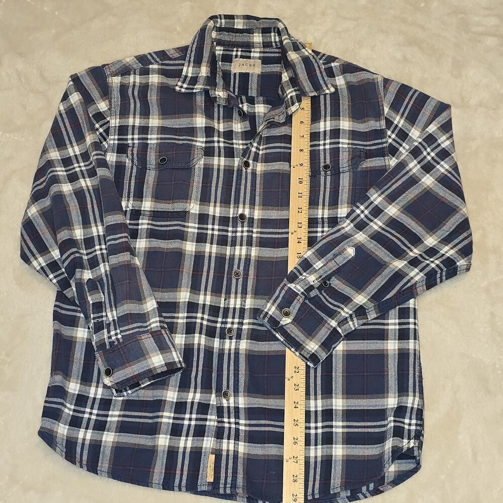 Jachs Men’s Flannel Shirt Blue Plaid Long Sleeve Button Front Casual Size M - Picture 7 of 10